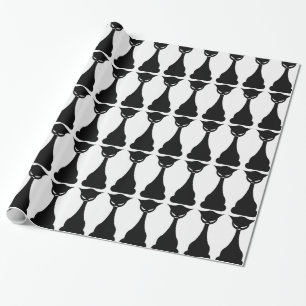 Papier Cadeau Papier d'emballage en silhouette de chat noir goth
