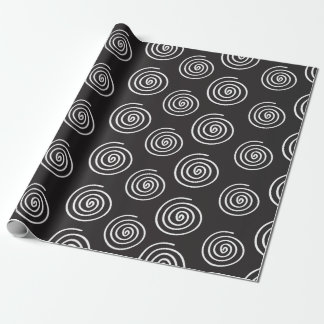 Papier Cadeau Papier d'emballage en spirale noir et blanc élégan