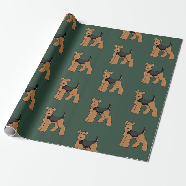Papier Cadeau Papier d'emballage en terrier gallois (Déroulé)