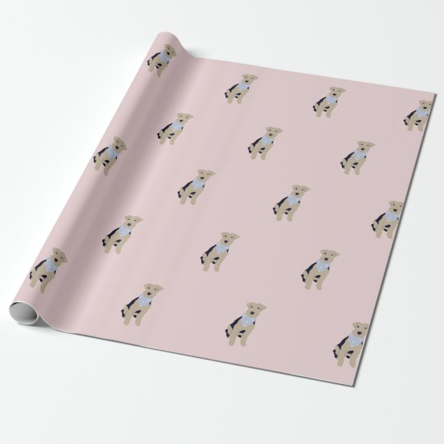 Papier Cadeau Papier d'emballage en terrier gallois (Déroulé)