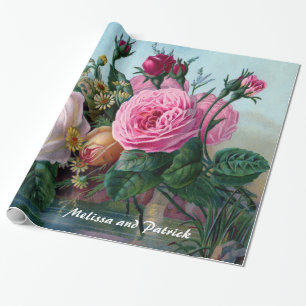 Papier Cadeau Papier d'emballage fait sur commande de roses