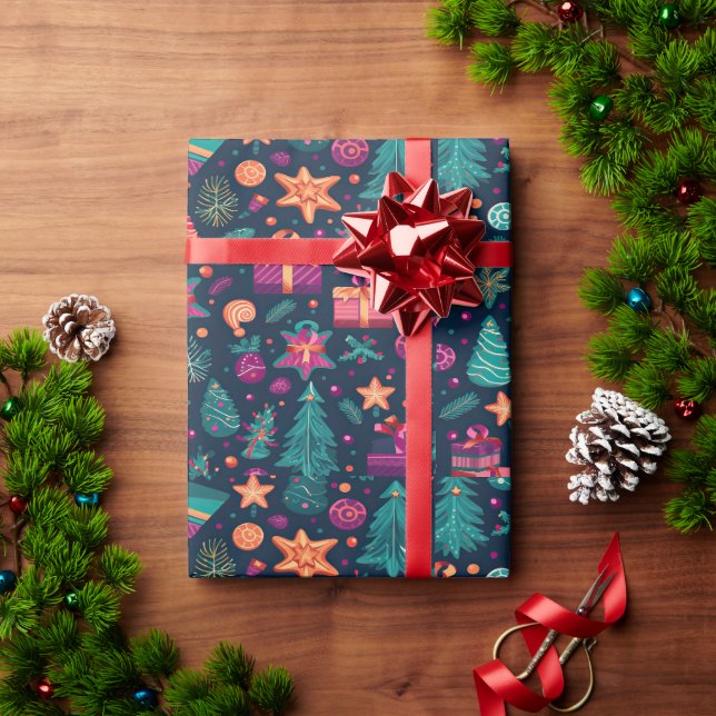 Papier Cadeau Papier d'emballage festif de Noël (Cadeau de vacances)