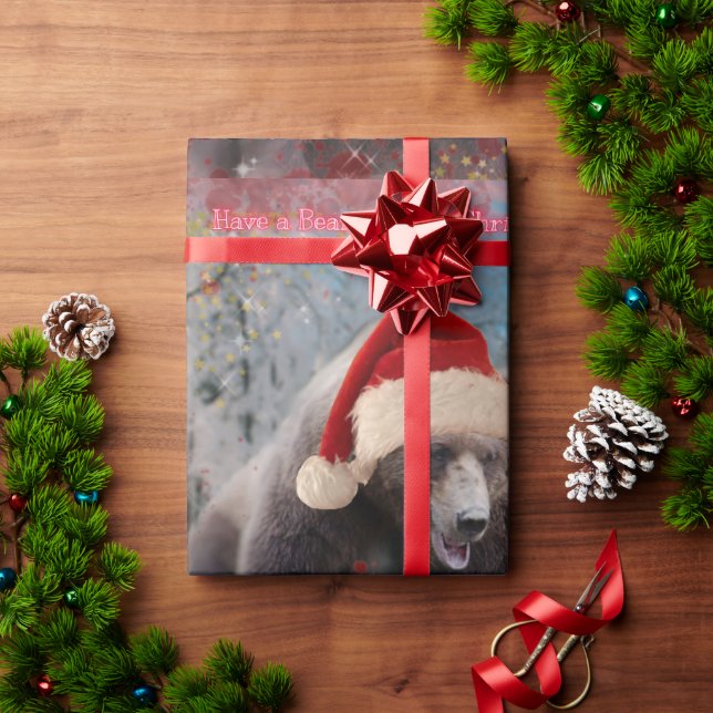 Papier Cadeau Papier d'emballage Festive Brown Ours Noël (Cadeau de vacances)