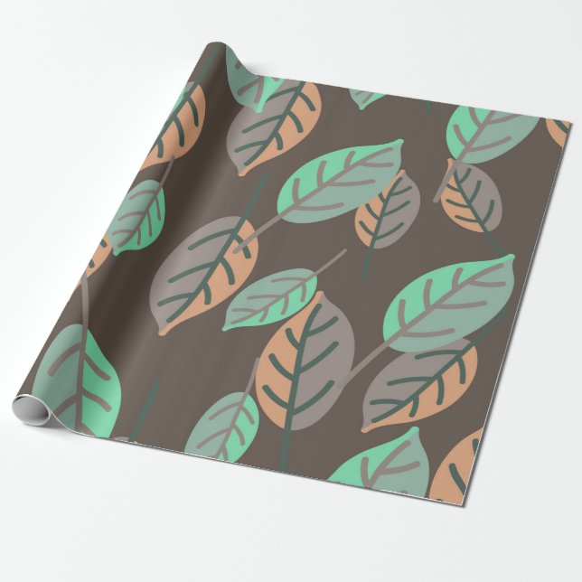 Papier Cadeau papier d'emballage feuille forestier (Déroulé)