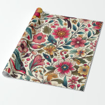papier d'emballage floral