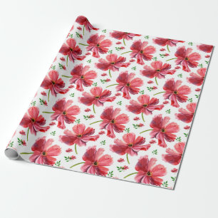 Papier Cadeau Papier d'emballage floral d'aquarelle