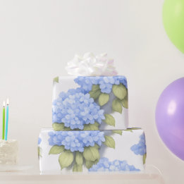 Papier Cadeau Papier d'emballage floral Hydrangea Bleu – Boutiqu