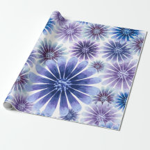 Papier d'emballage floral lavande