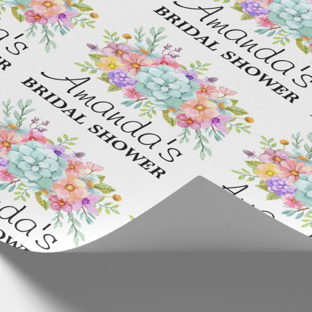 Papier Cadeau Papier d'emballage floral personnalisé pour enterr (Créateur téléchargé)