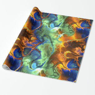 Papier Cadeau papier d'emballage fractal spatial