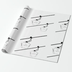 Papier Cadeau Papier d'emballage gondole noir et blanc.