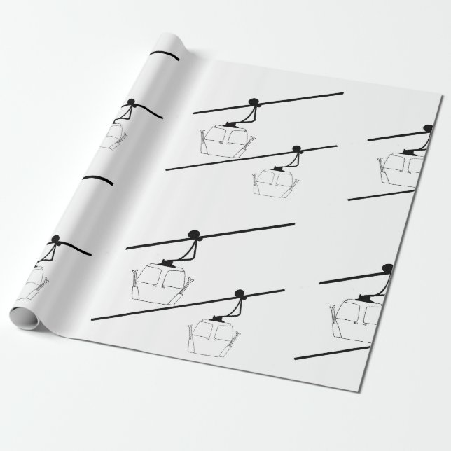 Papier Cadeau Papier d'emballage gondole noir et blanc. (Déroulé)