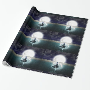 Papier Cadeau papier d'emballage goth moon angel