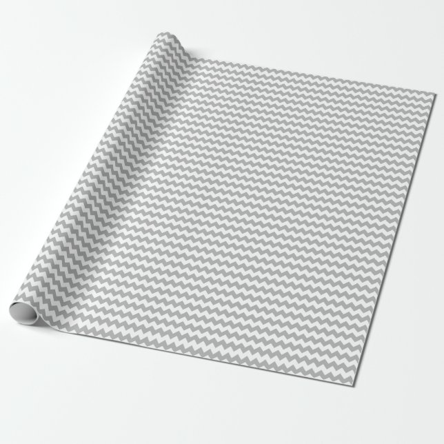 Papier Cadeau Papier d'emballage gris de Chevron (Déroulé)