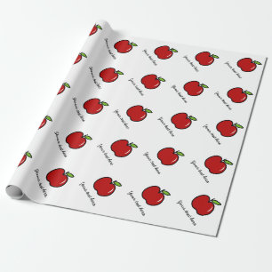 Papier Cadeau Papier d'emballage imprimé de fruits de pomme roug