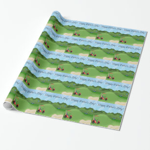 Papier Cadeau Papier d'emballage jouant au golf de fête des