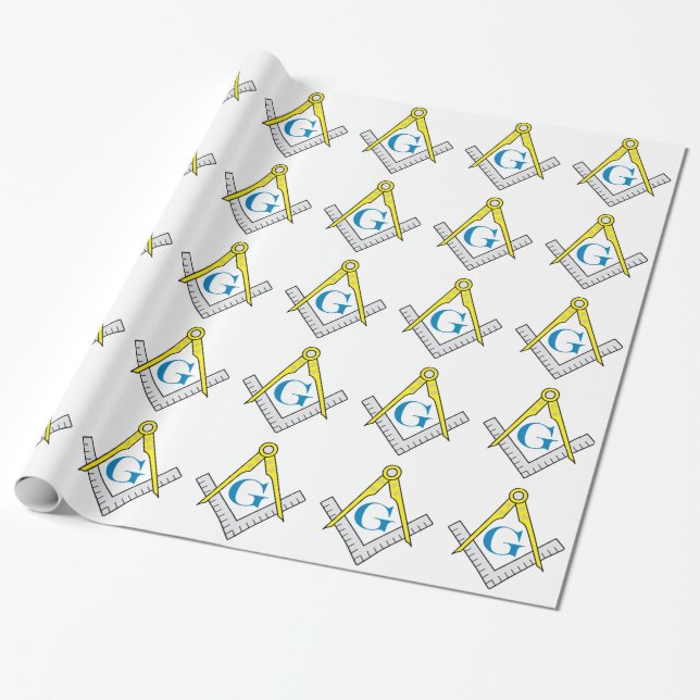 Papier Cadeau Papier d'emballage maçonnique (grande image) (Déroulé)