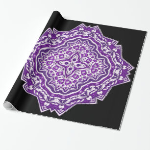 Papier Cadeau papier d'emballage mandala violet