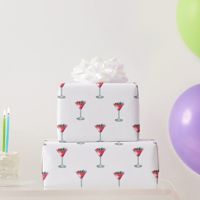 Papier Cadeau papier d'emballage martini (Cadeaux de fête)