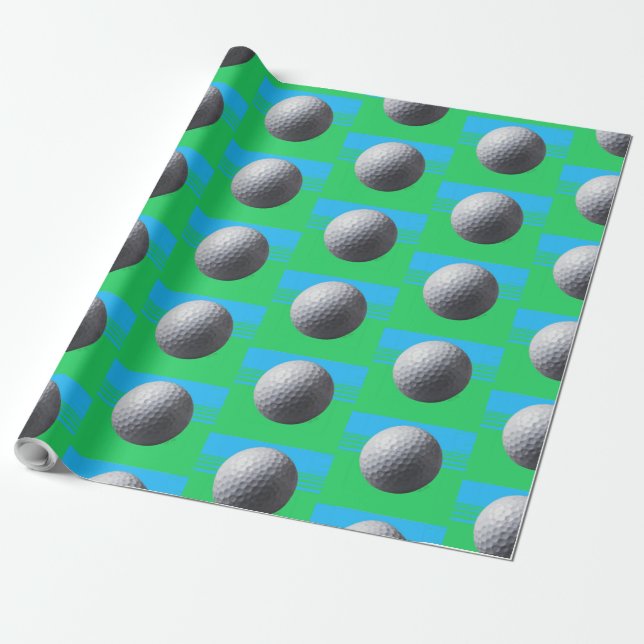 Papier Cadeau Papier d'emballage mat à boule de golf (Déroulé)