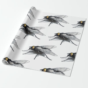 Papier Cadeau Papier d'emballage mat blanc Fly Buddy