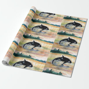 Papier Cadeau Papier d'emballage mat de baleine sauvage, 30 dans
