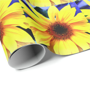 Papier Cadeau Papier d'emballage mat de tournesol