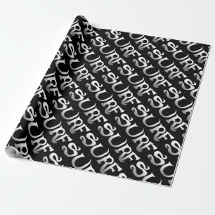 Papier Cadeau Papier d'emballage mat incliné noir surf