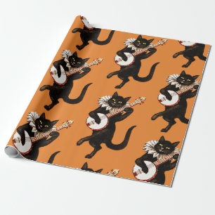 Papier Cadeau Papier d'emballage MAT NOIR de CAT de l'ART