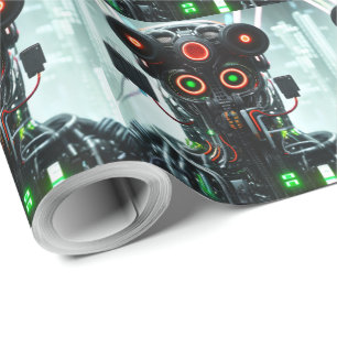 Papier Cadeau Papier d'emballage mat Robot 5