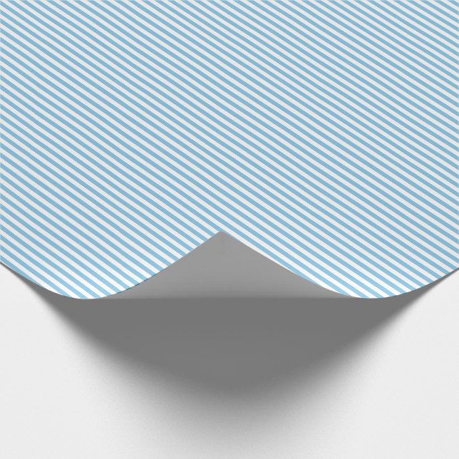 Papier Cadeau Papier d'emballage mince de rayures bleu-clair et (Coin)