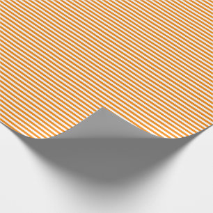Papier Cadeau Papier d'emballage mince de rayures oranges et