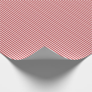 Papier Cadeau Papier d'emballage mince de rayures rouge foncé et