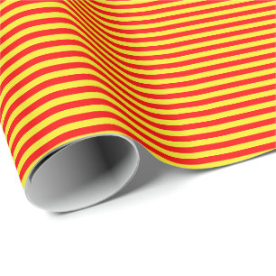 Papier Cadeau Papier d'emballage mince de rayures rouges et