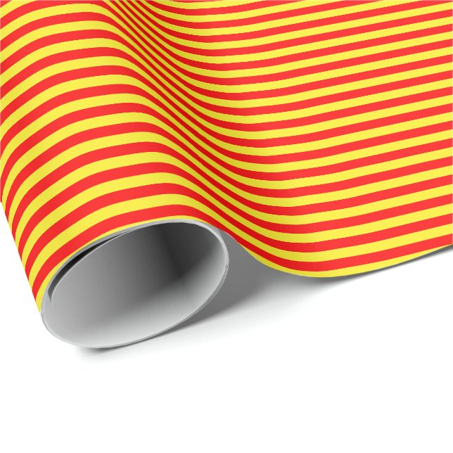Papier Cadeau Papier d'emballage mince de rayures rouges et (Coin rond)