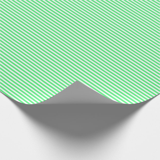 Papier Cadeau Papier d'emballage mince de rayures vert clair et (Coin)