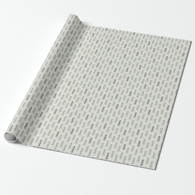 Papier Cadeau Papier d'emballage minimal d'arbre de Noël (Déroulé)