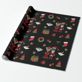 Papier Cadeau Papier d'emballage monstre de Noël