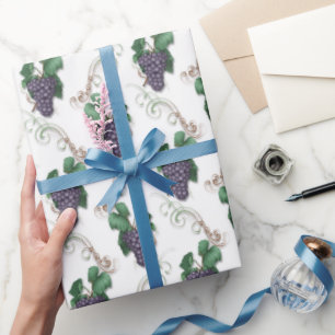 Papier Cadeau Papier d'emballage motif de vin de raisin