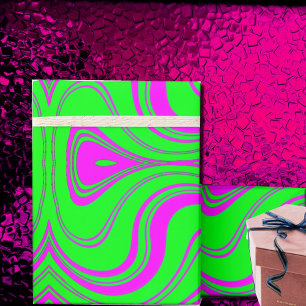 Papier Cadeau papier d'emballage motif moderne des ondes fluores