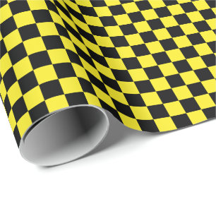 Papier Cadeau Papier d'emballage moyen de contrôles noirs et