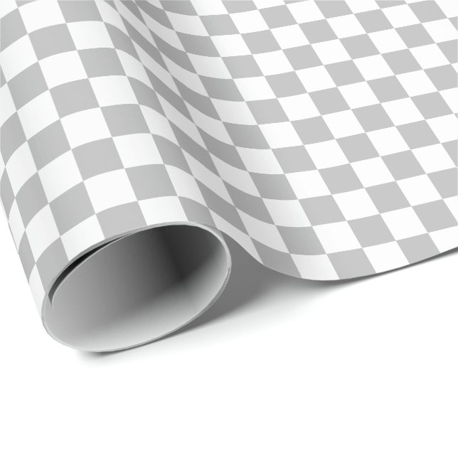 Papier Cadeau Papier d'emballage moyen gris et de blanc de (Coin rond)