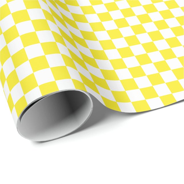 Papier Cadeau Papier d'emballage moyen jaune et de blanc de (Coin rond)