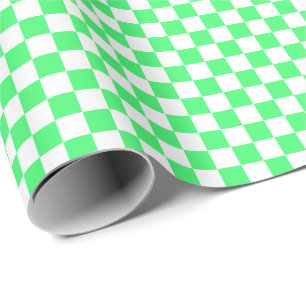 Papier Cadeau Papier d'emballage moyen vert clair et de blanc de
