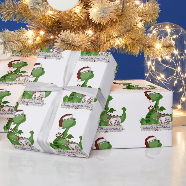 Papier Cadeau Papier d'emballage Noël Dragon Holiday (Vacances)