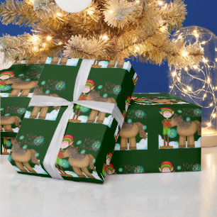 Papier Cadeau Papier d'emballage Noël Elf Holiday