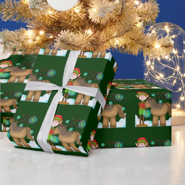 Papier Cadeau Papier d'emballage Noël Elf Holiday (Vacances)