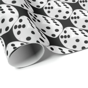 Papier Cadeau Papier d'emballage noir blanc pour dés de jeu