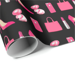 Papier Cadeau Papier d'emballage noir de choses Girly