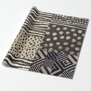 Papier Cadeau papier d'emballage noir et beige